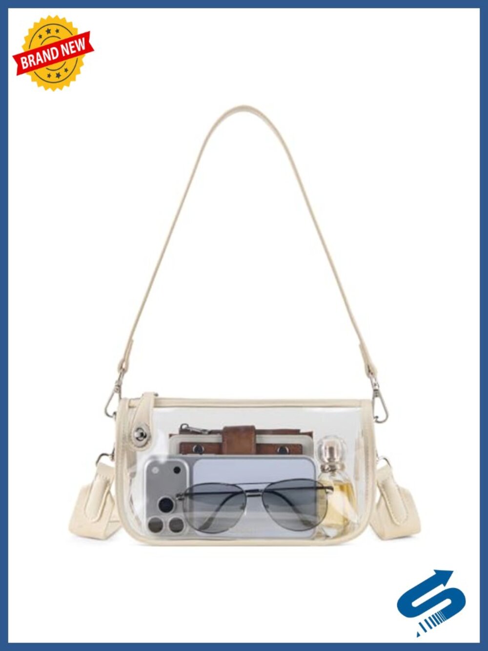 Clear Crossbody Bag for Concerts Faux Leather